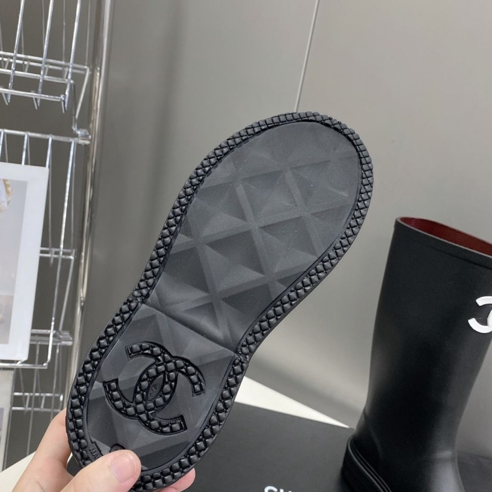 Chanel rain boots